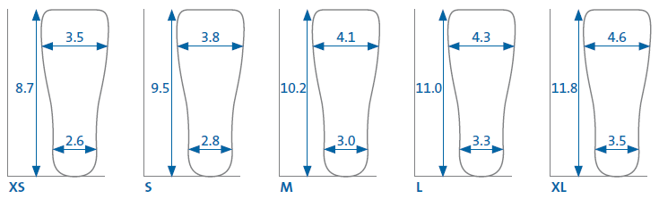 Darco OrthoWedge Healing Shoe size reference table