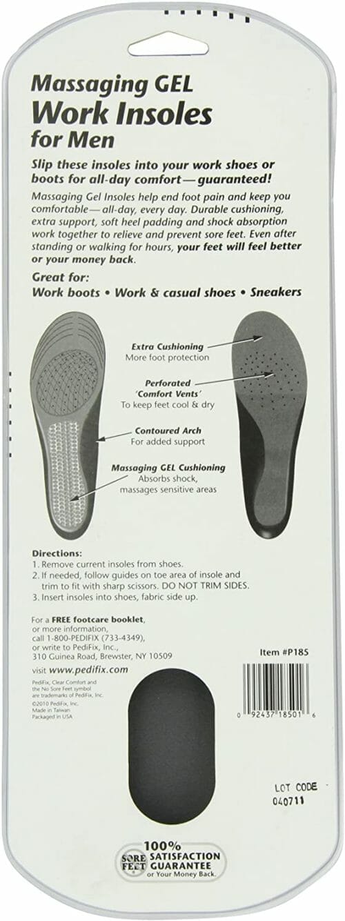 PediFix Massaging GEL Work Insoles for Men