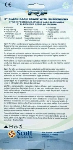 SPORT AID Back Brace with Suspenders