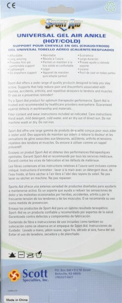 SPORT AID Universal HotCold Gel Air Ankle Brace