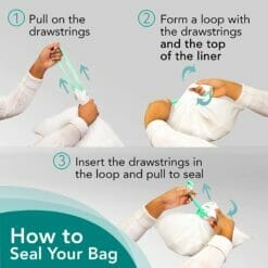 Carebag® Commode Pail Liners with Super-Absorbent Pad
