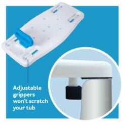 Carex Portable Shower Bench with a Safe Grip - adjustable grippers