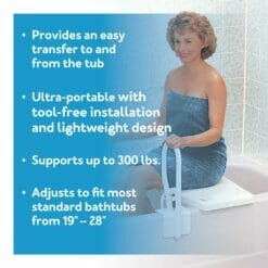 Carex Portable Shower Bench with a Safe Grip - adjustable widths