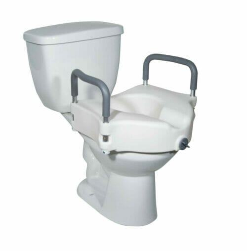 Drive Medical 2-in-1 Locking Raised Toilet Seat with Tool-free Removable Arms