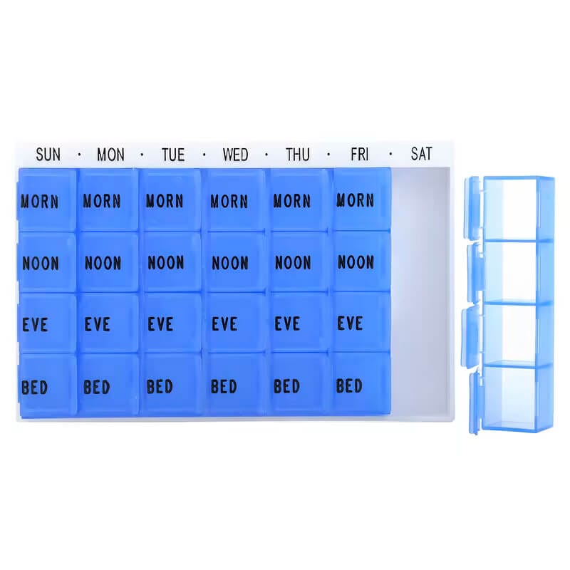 Carex Apex MediChest™ Pill Organizer – Removable Containers Easy-to-read Labels
