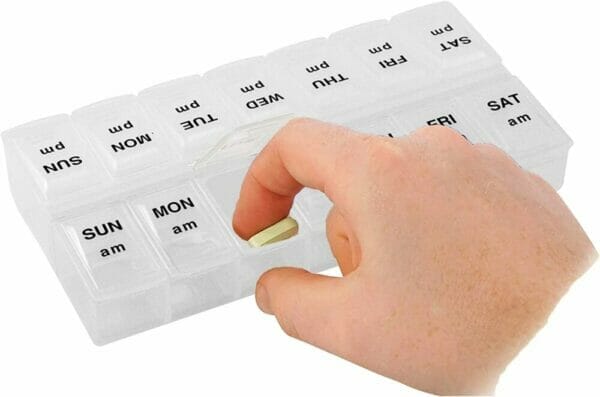 Apex Twice-A-Day Weekly Pill Organizer - easy open