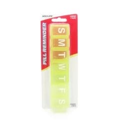Acu-Life 7-Day Pill Reminder – Weekly Pill Box Organizer yellow
