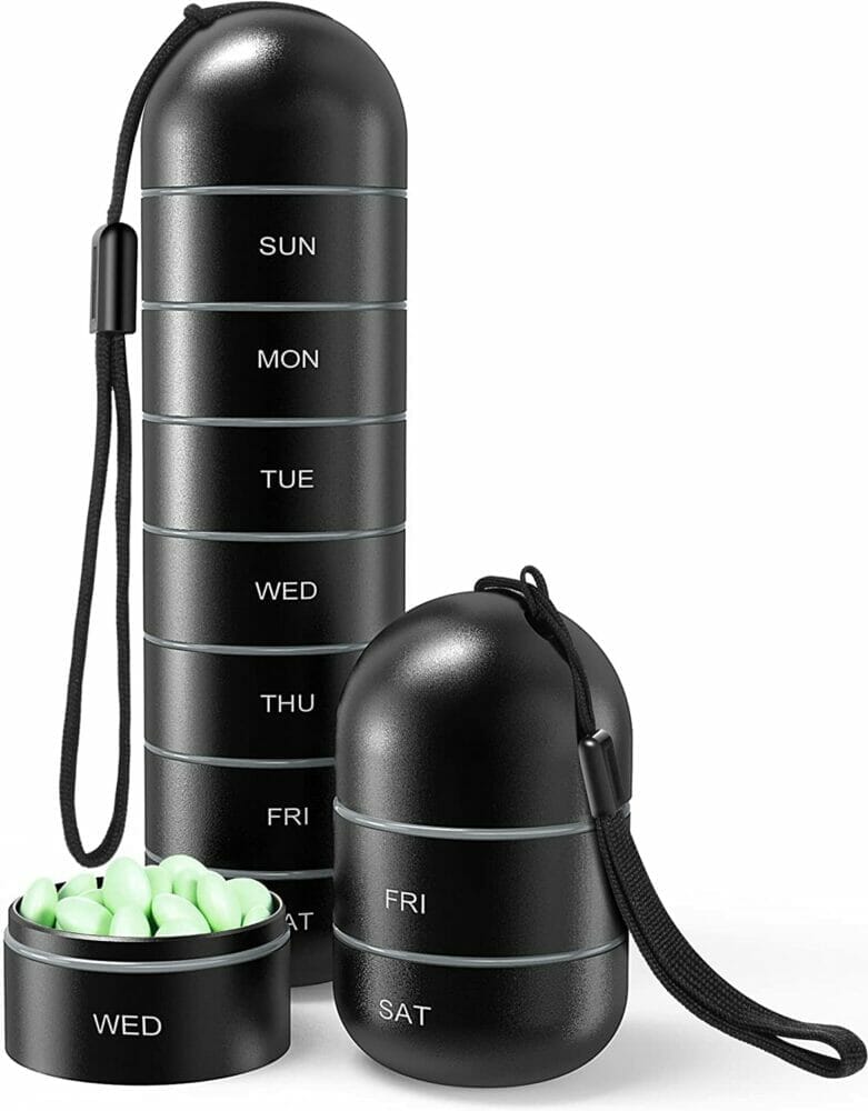 Zannaki Metal Moisture Proof Weekly Pill Organizer