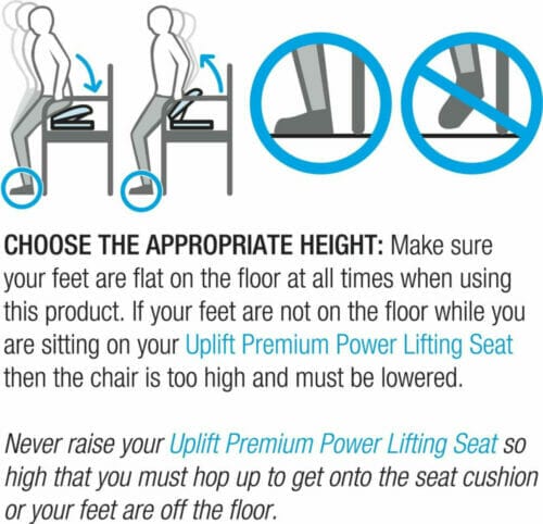 Carex Uplift Seat Assist choose appropriate chair height