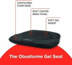 Alternative view of ObusForme Gel Seat Cushion – Hybrid Gel/Memory Foam, Great For Wheelchairs, Cars, and Home Office