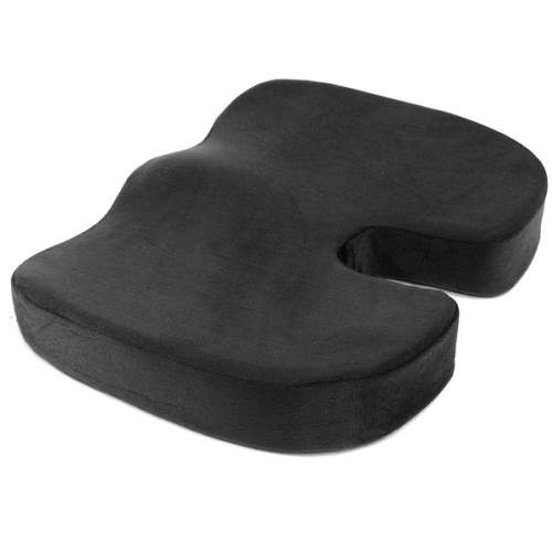 black Orthopedic Memory Foam Seat Cushion