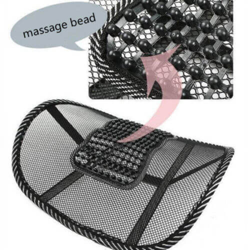 Mesh Lower Back Support Cushion with Massage Beads