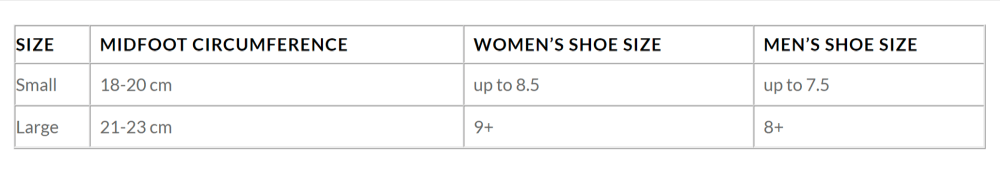 Pedifix Adjustable Bunion (Hallux Valgus) DaySplint Sizes
