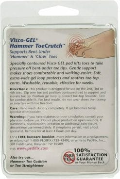 Pedifix Visco-gel Hammer Toe Crutch - how to use Directions and care instructions