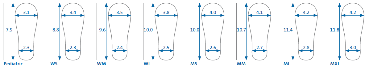 Darco Original MedSurg™ Post-Op Shoe size measurements