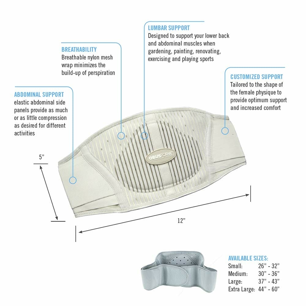 OBUSFORME Male Black Belt with Built-in Lumbar Support