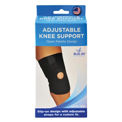 BLUE JAY Adjustable Knee Support Open Patella Design
