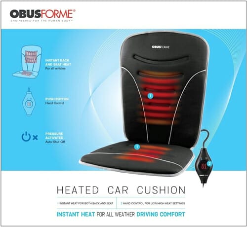 OBUSFORME Back & Seat Heated Car Cushion