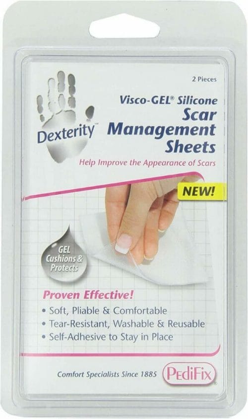 Pedifix Visco-gel Silicone Scar Management Sheets package