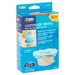 Carex Commode Pail Liners with Ultra Absorbent Powder (Pack of 7)
