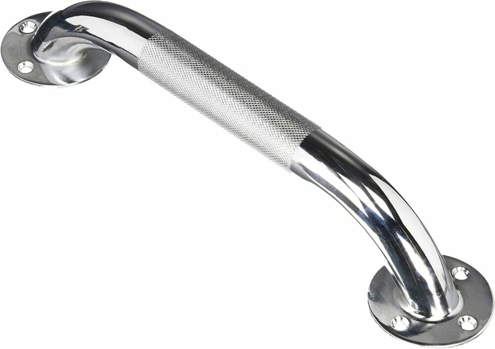 Carex Textured Chrome Wall Grab Bar – Provides Stability When Going In and Out of the Shower - Image 2