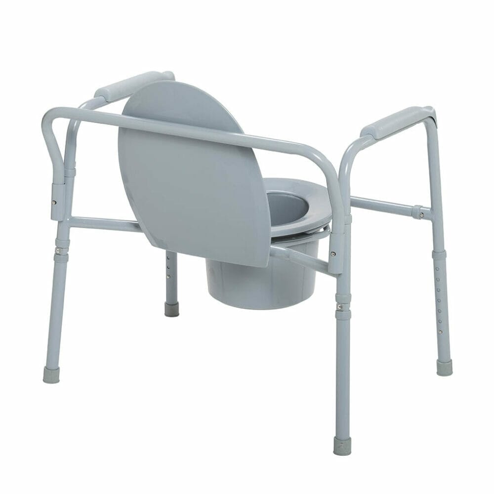 Drive Medical Bariatric Folding Commode Chair For Toilet with Arms, 650 Lb Weight Capacity - Image 4