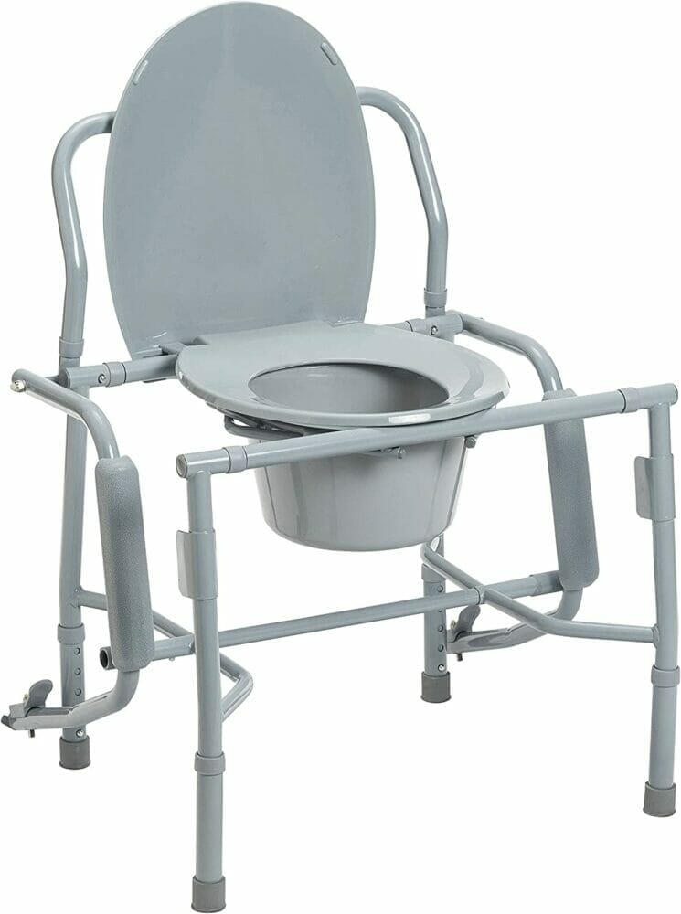 Drive Medical K. D. Deluxe Steel DropArm Commode Allows Safe And Easy Transfer Of Patients