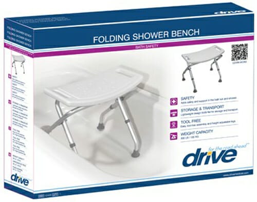 Drive Medical Folding Shower Chair with Adjustable Height