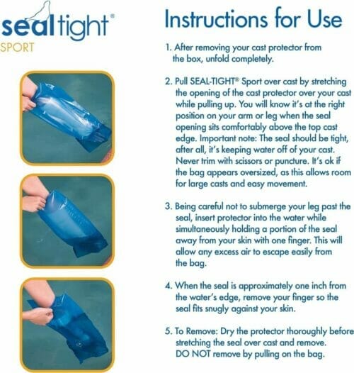 Seal-tight Sports Cast Protector instructions for use
