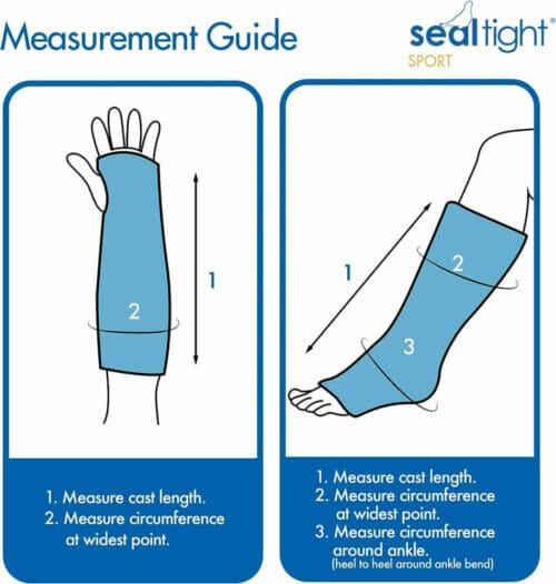 Seal-tight Sports Cast Protector measurement guide