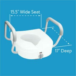 CAREX EZ Lock™ Raised Toilet Seat with Adjustable Handles dimensions