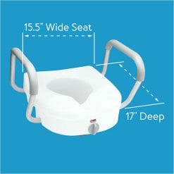CAREX EZ Lock™ Raised Toilet Seat with Adjustable Handles dimensions