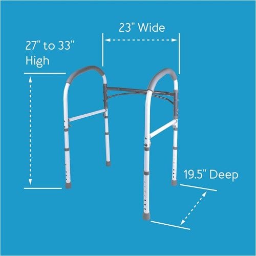 Carex Bathroom Safety Rail dimensions