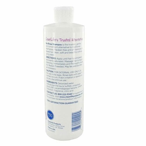 CleanLife No-Rinse Shampoo – label