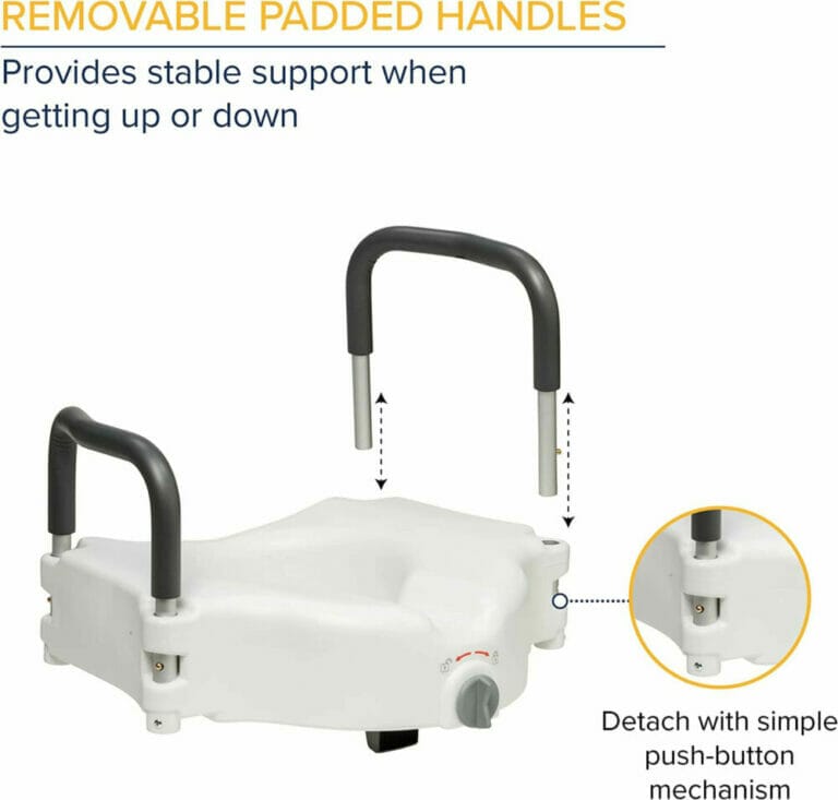 Drive Medical 2in1 Locking Raised Toilet Seat With Toolfree