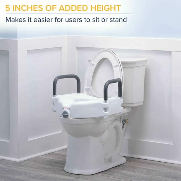 Drive Medical 2in1 Locking Raised Toilet Seat With Toolfree