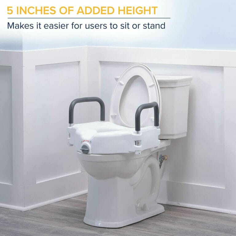 Drive Medical 2in1 Locking Raised Toilet Seat With Toolfree
