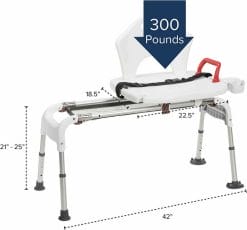 Drive Medical Folding Universal Sliding Transfer Bench - 300 lb weight capacity