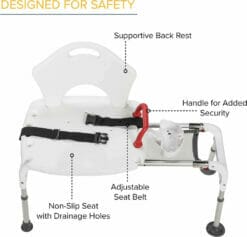 Drive Medical Folding Universal Sliding Transfer Bench - designed for safety