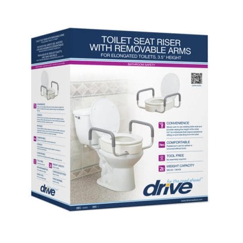 Drive Medical Premium Toilet Seat Riser With Removable Arms package