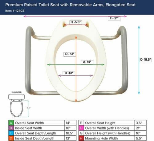Drive Medical Premium Toilet Seat Riser dimensionss