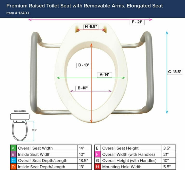 Drive Medical Premium Toilet Seat Riser With Removable Arms (Standard