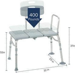 Drive Medical PreserveTech™ Bathtub Transfer Bench – 400 lb weight capacity