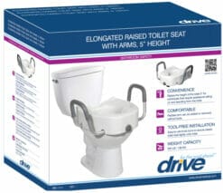 Premium Plastic, Raised, Elongated Toilet Seat with Lock