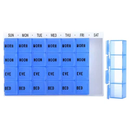 Carex Apex MediChest™ Pill Organizer – Removable Containers Easy-to-read Labels