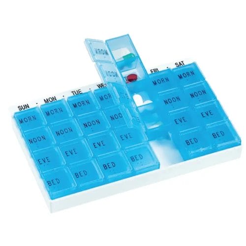Carex Apex MediChest™ Pill Organizer – Removable Medication Containers with Easy-to-read Labels