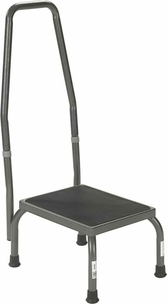 Drive Medical Foot Stool With Handrail, 300 Lbs Weight Capacity Aids To Daily Living