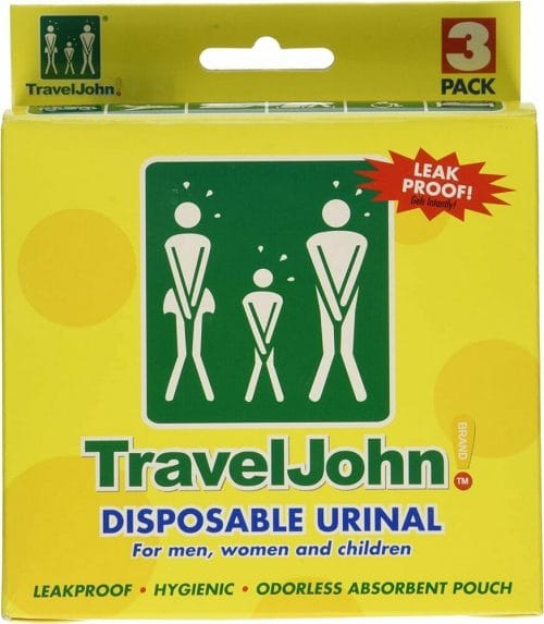 TravelJohn Disposable Urinal (3 Pack) For Men, Women, and Children