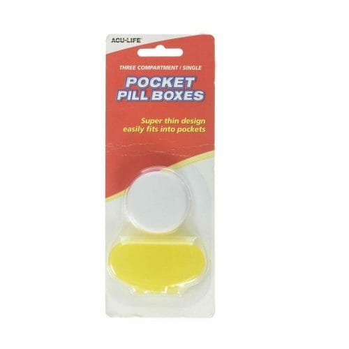 Acu-Life Daily Pocket Pill Boxes white yellow