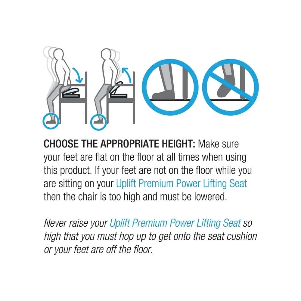 Carex Uplift Premium Power Seat choose the appropriate height